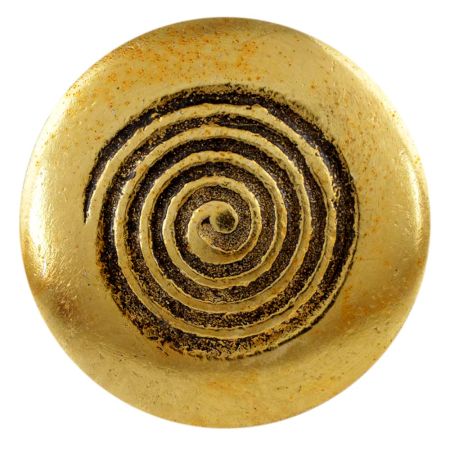 Round Spiral Antique Golden Aluminium Cabinet Knob